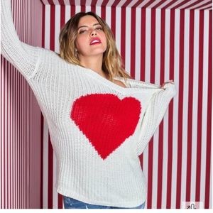 NWOT Torrd V-neck Heart Pullover Sweater Sz 2XL